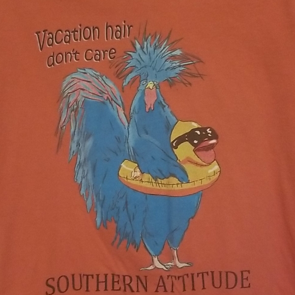 Southern Attitude L Hen Vacation Hair tee - Picture 3 of 4